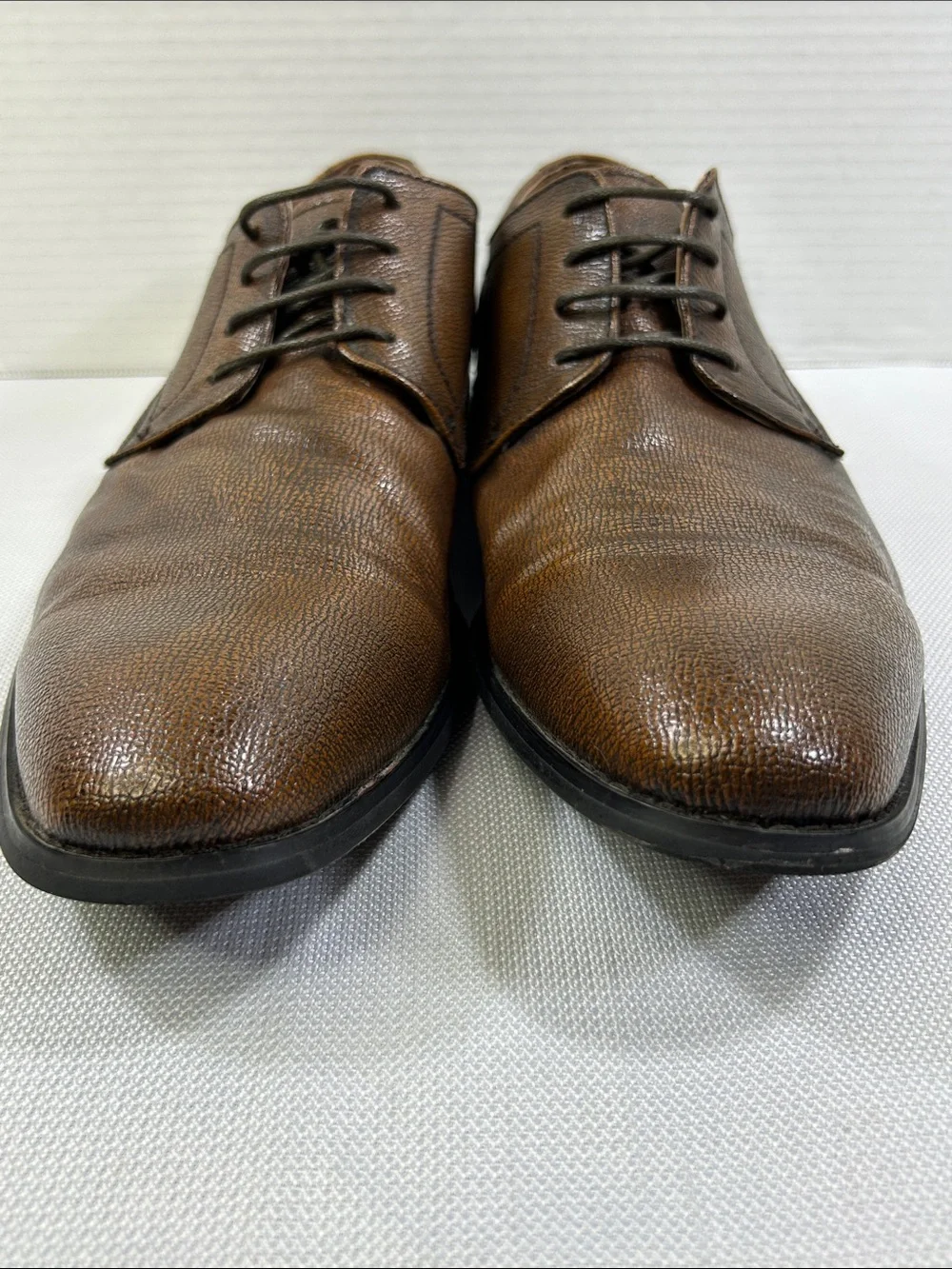 Robert Wayne Brown Textured Leather Derby Dress Shoes Men’s 13D